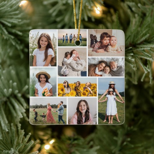 独自のフォトコラージュを作成 セラミックオーナメント (ツリー)