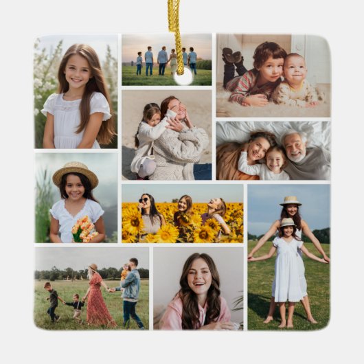 独自のフォトコラージュを作成 セラミックオーナメント (正面)
