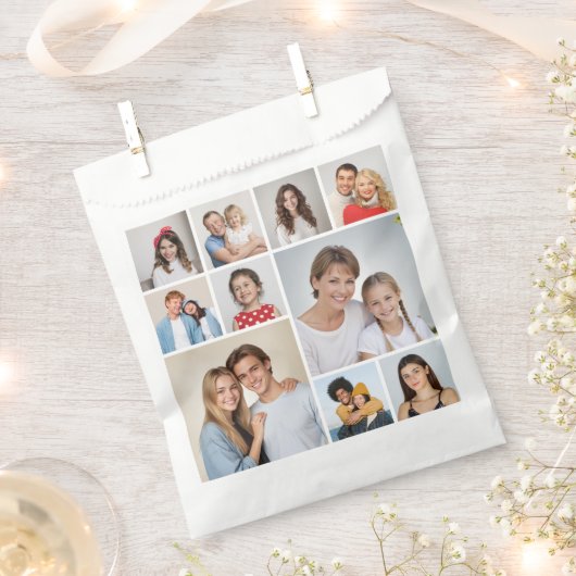 独自のフォトコラージュを作成 フェイバーバッグ (クリップ留めされた状態)