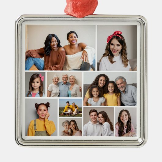 独自のフォトコラージュを作成 メタルオーナメント (正面)
