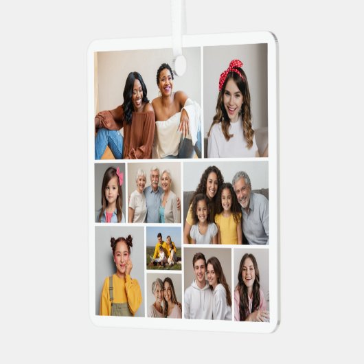 独自のフォトコラージュを作成 メタルオーナメント (正面左)