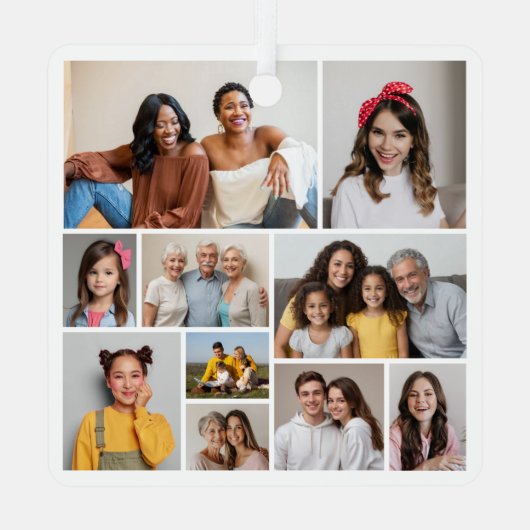 独自のフォトコラージュを作成 メタルオーナメント (裏面)