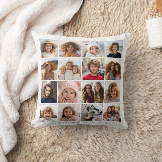 独自のフォトコラージュを作成 – 16枚の写真 クッション (ブランケット)