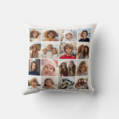 独自のフォトコラージュを作成 – 16枚の写真 クッション (裏面)