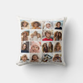 独自のフォトコラージュを作成 – 16枚の写真 クッション (正面)