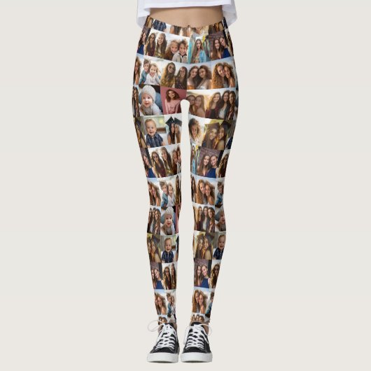 独自のフォトコラージュを作成 – 16枚の写真 レギンス (正面)