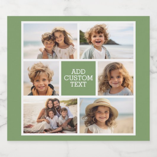 独自のフォトコラージュを作成 – 6枚の写真と文字 ビールラベル (シングルラベル)