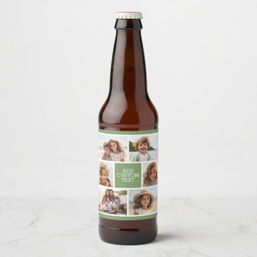 独自のフォトコラージュを作成 – 6枚の写真と文字 ビールラベル (正面)