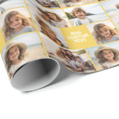 独自のフォトコラージュを作成 – 6枚の写真と文字 ラッピングペーパー (ロールコーナー)