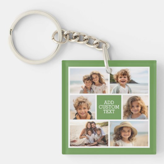 独自のフォトコラージュを作成 – 6枚の写真Monogram キーホルダー (正面)