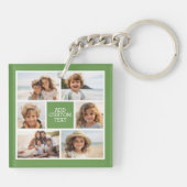 独自のフォトコラージュを作成 – 6枚の写真Monogram キーホルダー (裏面)
