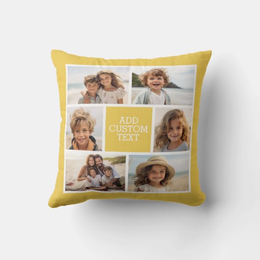 独自のフォトコラージュを作成 – 6枚の写真Monogram クッション (裏面)