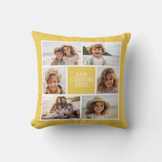 独自のフォトコラージュを作成 – 6枚の写真Monogram クッション (正面)