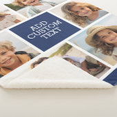 独自のフォトコラージュを作成 – 6枚の写真Monogram シェルパブランケット (3/4)