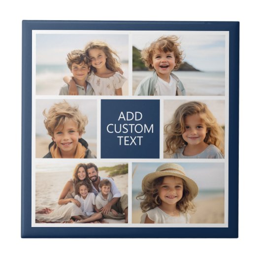 独自のフォトコラージュを作成 – 6枚の写真Monogram タイル (正面)