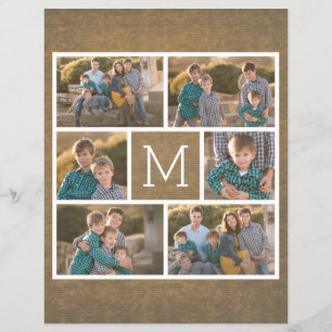独自のフォトコラージュを作成 – 6枚の写真Monogram チラシ