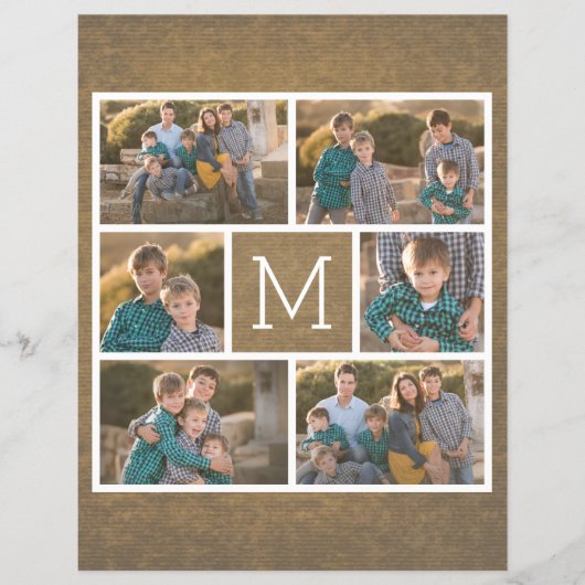 独自のフォトコラージュを作成 – 6枚の写真Monogram チラシ (正面)