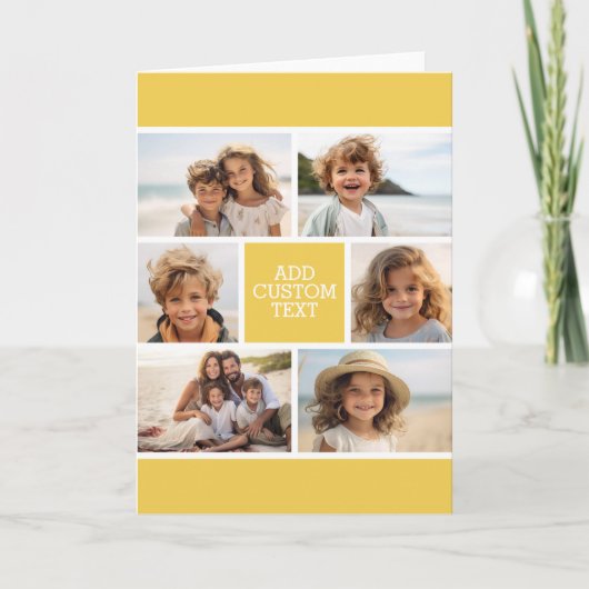 独自のフォトコラージュを作成 – 6枚の写真Monogram ノートカード (正面)