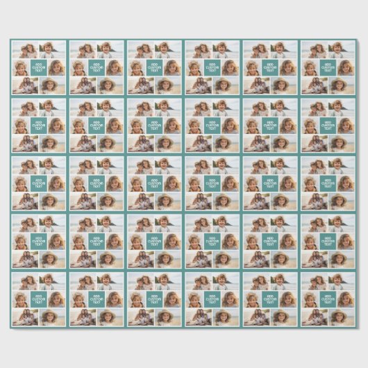 独自のフォトコラージュを作成 – 6枚の写真Monogram ラッピングペーパー (フラット)