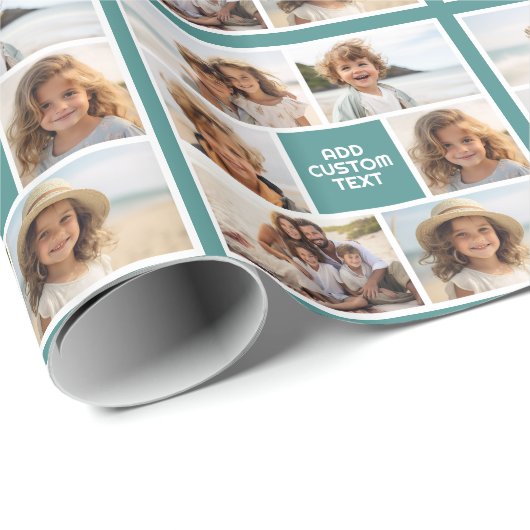 独自のフォトコラージュを作成 – 6枚の写真Monogram ラッピングペーパー (ロールコーナー)
