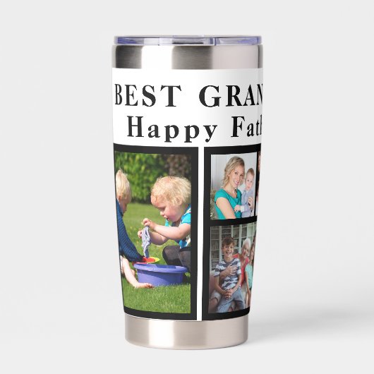 独自のフォトコラージュを作最高の成するgrandpa 保温保冷タンブラー (正面)