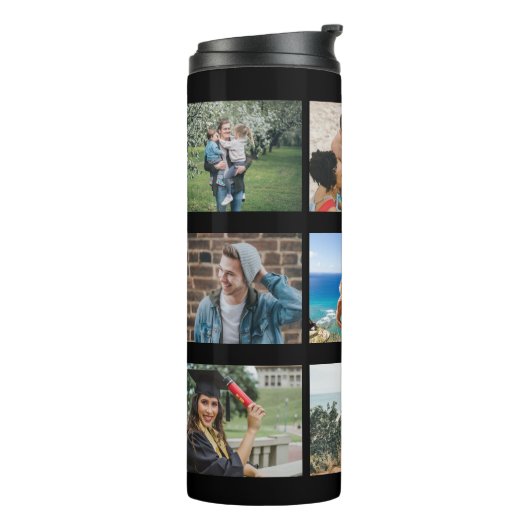 独自のフォトコラージュカスタムを作成する9枚の写真 タンブラー (回転左)