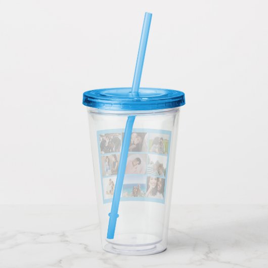 独自のフォトコラージュカスタムを作成する9枚の写真Acry アクリルタンブラー (裏面)