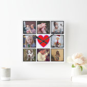 独自のフォトコラージュカスタムを作成する スクエア壁時計 (ホーム)