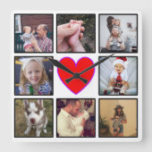 独自のフォトコラージュカスタムを作成する スクエア壁時計 (正面)