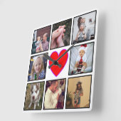 独自のフォトコラージュカスタムを作成する スクエア壁時計 (傾斜)