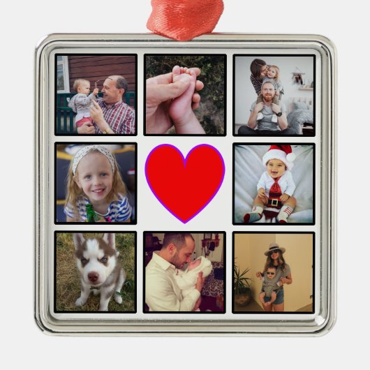 独自のフォトコラージュカスタムを作成する メタルオーナメント (正面)