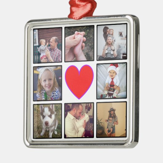 独自のフォトコラージュカスタムを作成する メタルオーナメント (左)