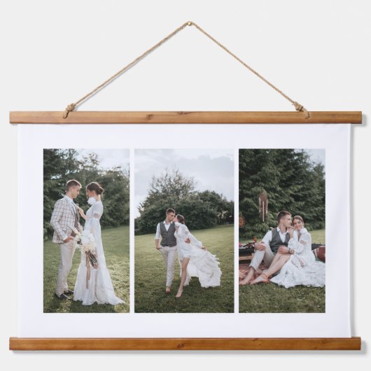 独自のフォトコラージュカスタムを追加する3 吊り下げ型タペストリー (正面)