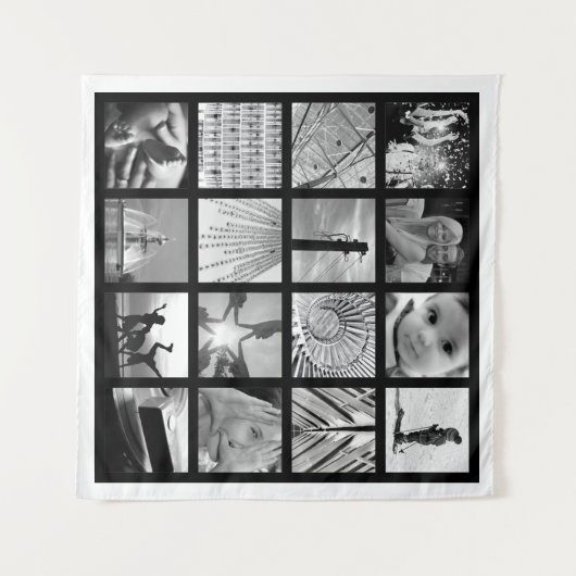 独自のフォトコラージュデザインタペストリーアート タペストリー (正面(横))