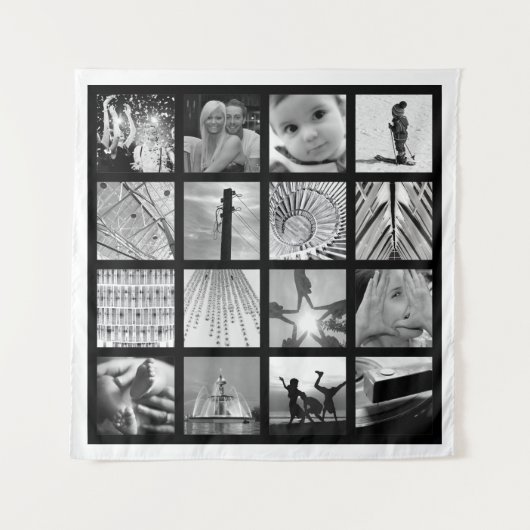 独自のフォトコラージュデザインタペストリーアート タペストリー (正面)