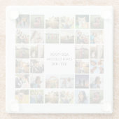 独自のフォトコラージュパーソナライズされたを作成する ガラスコースター (裏面)