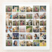 独自のフォトコラージュパーソナライズされたを作成する ガラスコースター (正面)