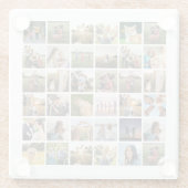 独自のフォトコラージュパーソナライズされたを作成する ガラスコースター (裏面)