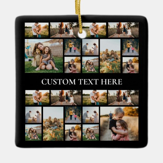 独自のフォトコラージュパーソナライズされたを作成する セラミックオーナメント (正面)