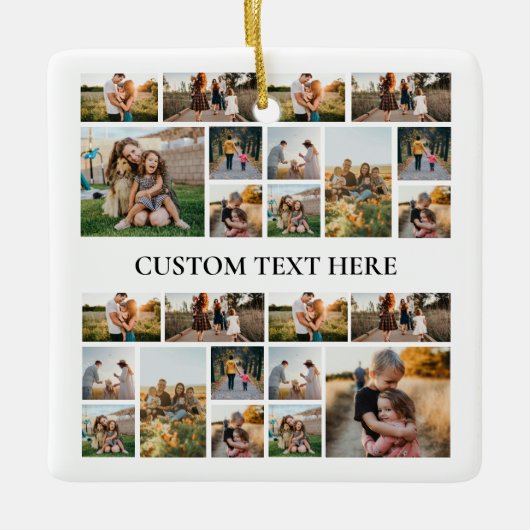 独自のフォトコラージュパーソナライズされたを作成する セラミックオーナメント (正面)