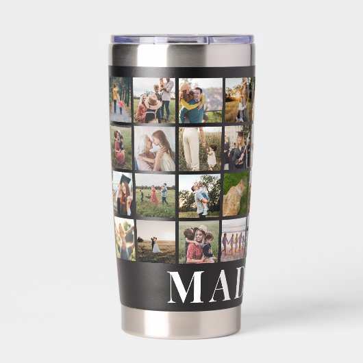 独自のフォトコラージュパーソナライズされたを作成する 保温保冷タンブラー (正面)