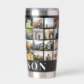 独自のフォトコラージュパーソナライズされたを作成する 保温保冷タンブラー (背面)