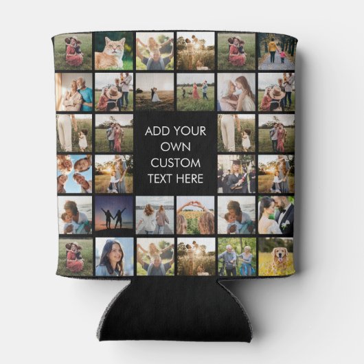 独自のフォトコラージュパーソナライズされたを作成する 缶クーラー (裏面)