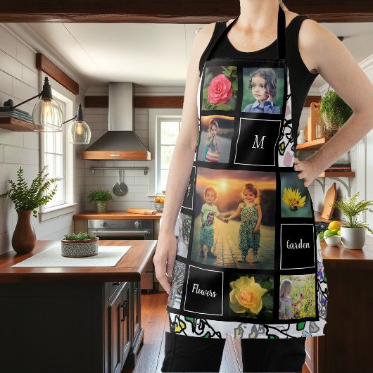 独自のフォトコラージュ庭園のエプロンを作成 エプロン