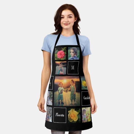 独自のフォトコラージュ庭園を作成する エプロン (着用した状態)