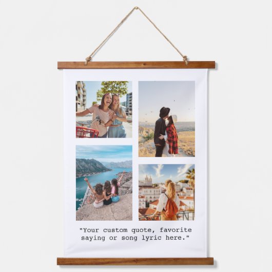 独自のフォトコラージュ引用文の作成 吊り下げ型タペストリー (正面)