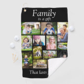 独自のフォトコラージュ数々のブラックを作成 ゴルフタオル (インサイチュ)