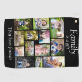 独自のフォトコラージュ数々のブラックを作成 ゴルフタオル (横)