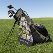 独自のフォトコラージュ数々のブラックを作成 ゴルフタオル (グリーン)