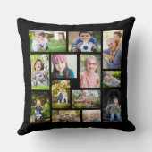 独自のフォトコラージュ数々の白黒の作成 クッション (裏面)